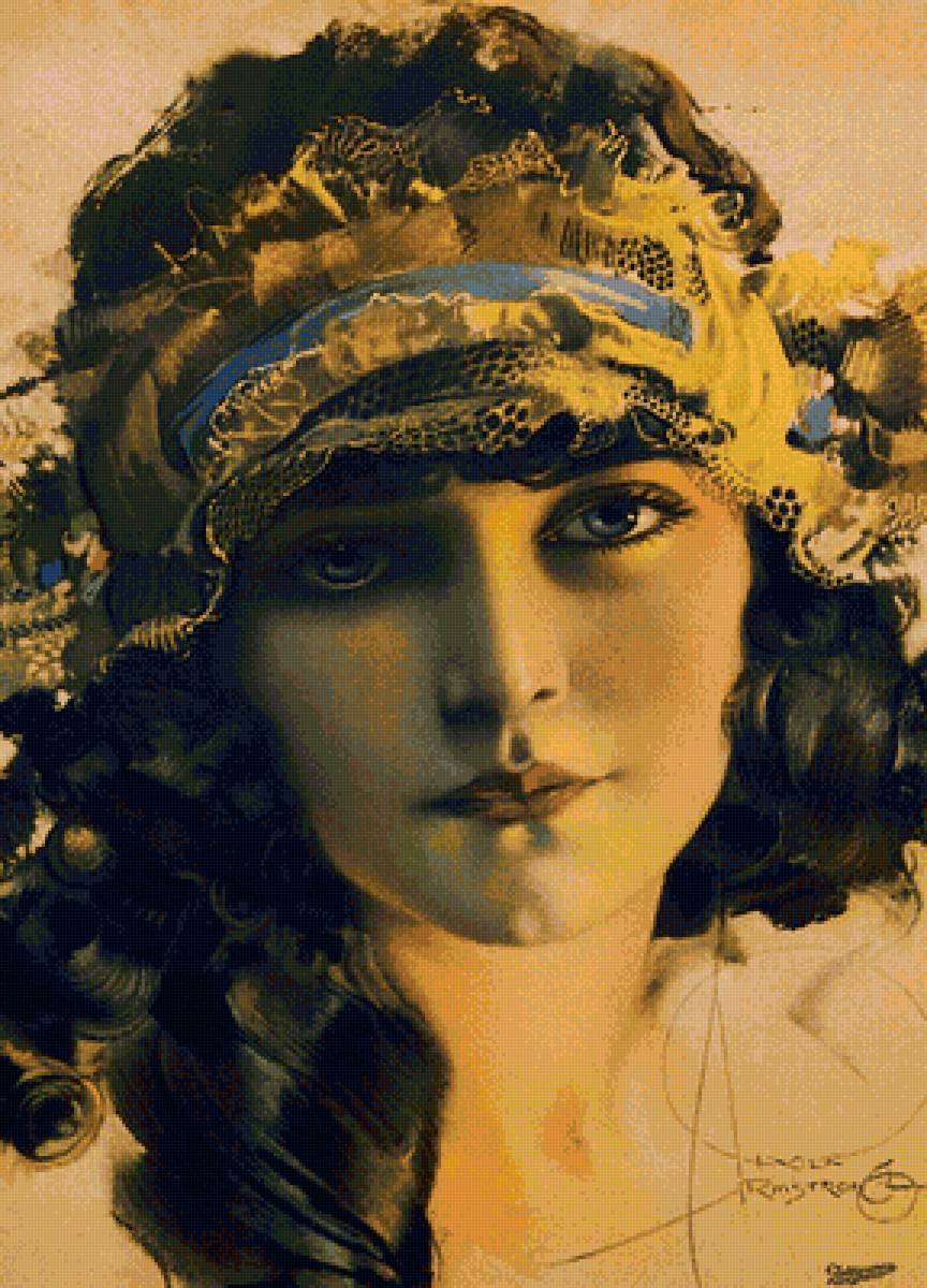 Портрет в стиле Pin-ap - вышивка - предпросмотр