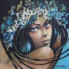 Схема вышивки «Девушка с венком»