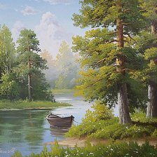 Схема вышивки «в лесу у реки»