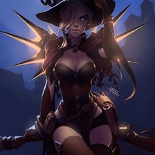 Схема вышивки «Overwatch Mercy Ведьмочка»