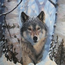 Схема вышивки «волк»