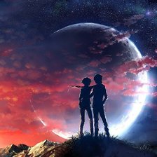 Схема вышивки «вдвоём под луной»