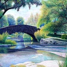 Схема вышивки «художник дэвид Хоуэлл. Пейзаж.»