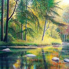 Схема вышивки «Художник Давид Хоуэлл. Пейзаж.»