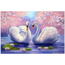 Схема вышивки «лебеди»