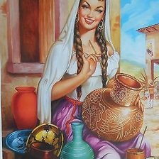 Схема вышивки «девушка-художница»