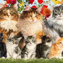 Схема вышивки «Кто чей малыш?»