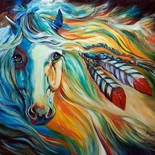 Схема вышивки «лошадь индейца»