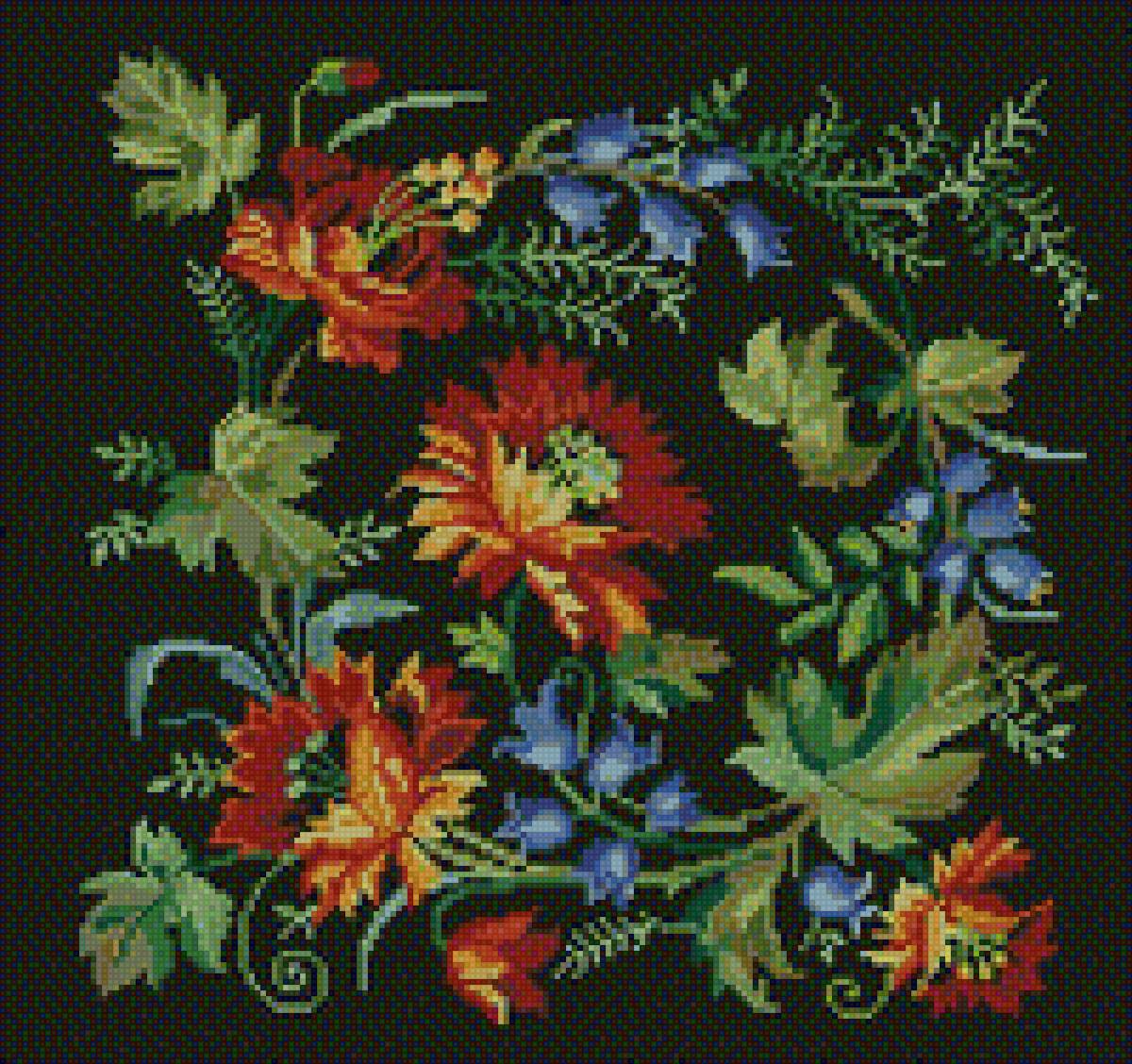 Гобелен - гобелен, цветы - предпросмотр