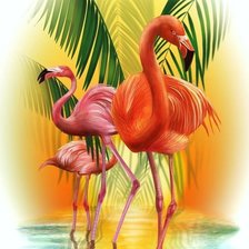 Схема вышивки «plameňáci»