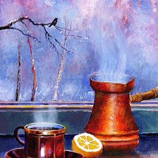 Схема вышивки «Кофе с лимоном.»