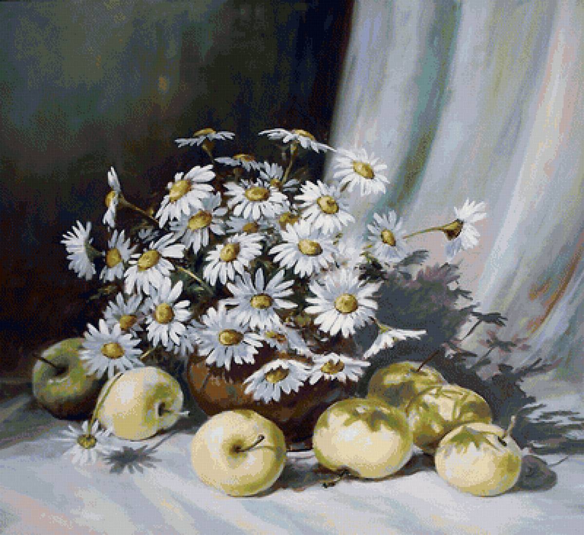 натюрморт с яблоками - предпросмотр