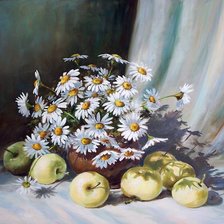 Схема вышивки «натюрморт с яблоками»