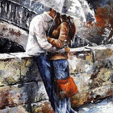 Схема вышивки «Прогулка под дождем»