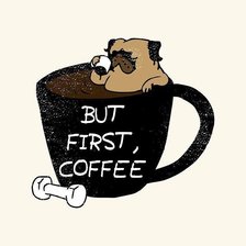 Схема вышивки «But first coffee»