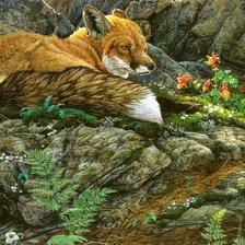 Схема вышивки «лиса»