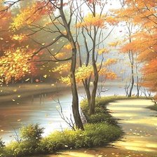 Схема вышивки «Осенняя набережная»