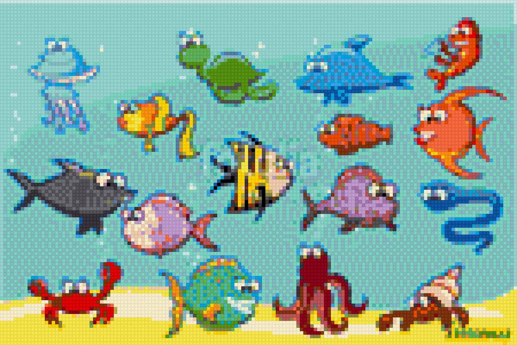 Морские обитатели - рыбки, дети, море - предпросмотр