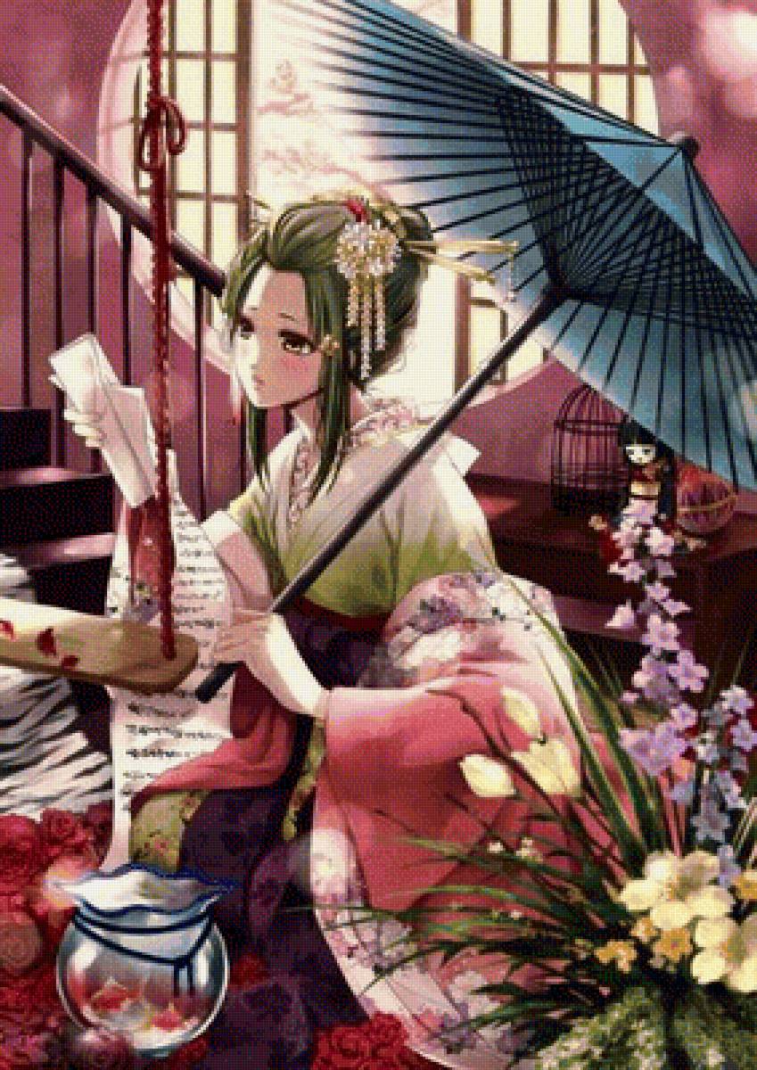 Гейша - аниме, девушка - предпросмотр