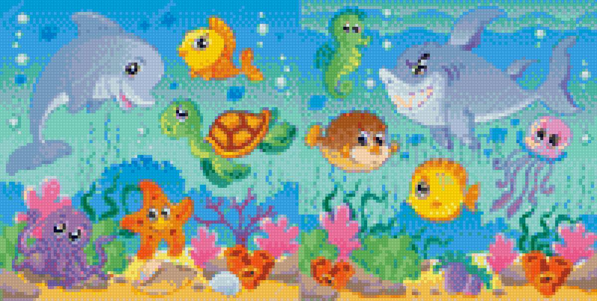 Подводный мир - рыбки, для детей, море - предпросмотр