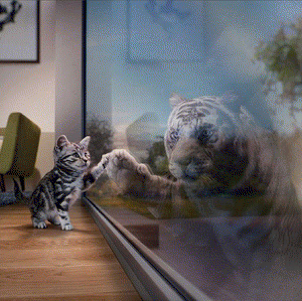 Мечта - мечта кот тигр зеркало - предпросмотр