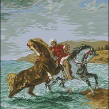 Схема вышивки «купание лошадей»