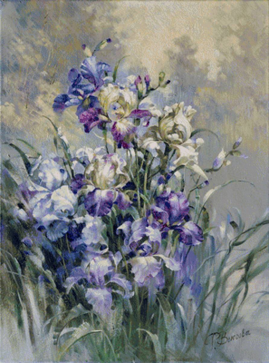 ирисы - ирисы, букет - предпросмотр