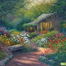 Схема вышивки «Дом в цветах»