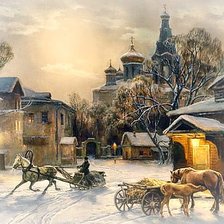 Схема вышивки «зима в провинции»