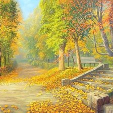 Схема вышивки «осенний парк»