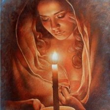 Схема вышивки «девушка со свечой»