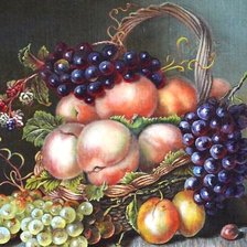 Схема вышивки «натюрморт с персиками»