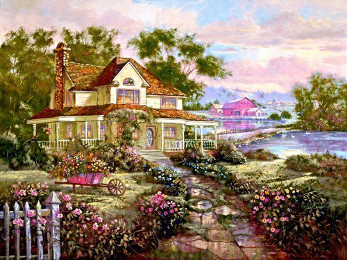 домик 1 - природа, дом, вода - оригинал