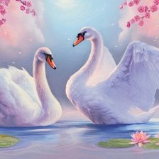 Схема вышивки «Белые лебеди»