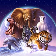 Схема вышивки «Мир животных»