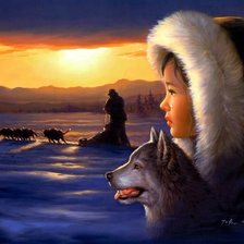 Схема вышивки «enfant loup»