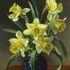 Схема вышивки «нарциссы в вазе»