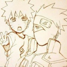 Схема вышивки «Наруто и Какаши»
