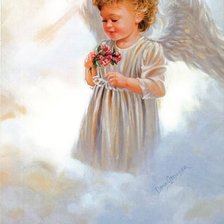 Схема вышивки «ангел в облаках»