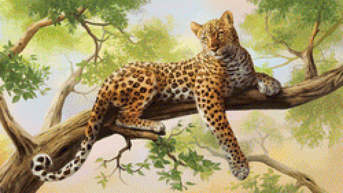 Отдых - леопард, джунгли, деревья - предпросмотр