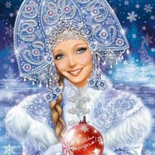 Схема вышивки «снегурочка»