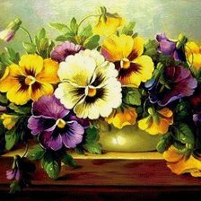 Схема вышивки «Анютины глазки»