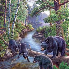 Схема вышивки «Мишки»