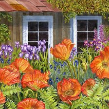 Схема вышивки «zátišie,okno»