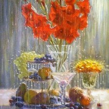 Схема вышивки «Натюрморт с дождём»