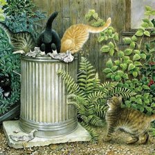 Схема вышивки «Котики»