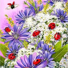 Схема вышивки «Божьи коровки»