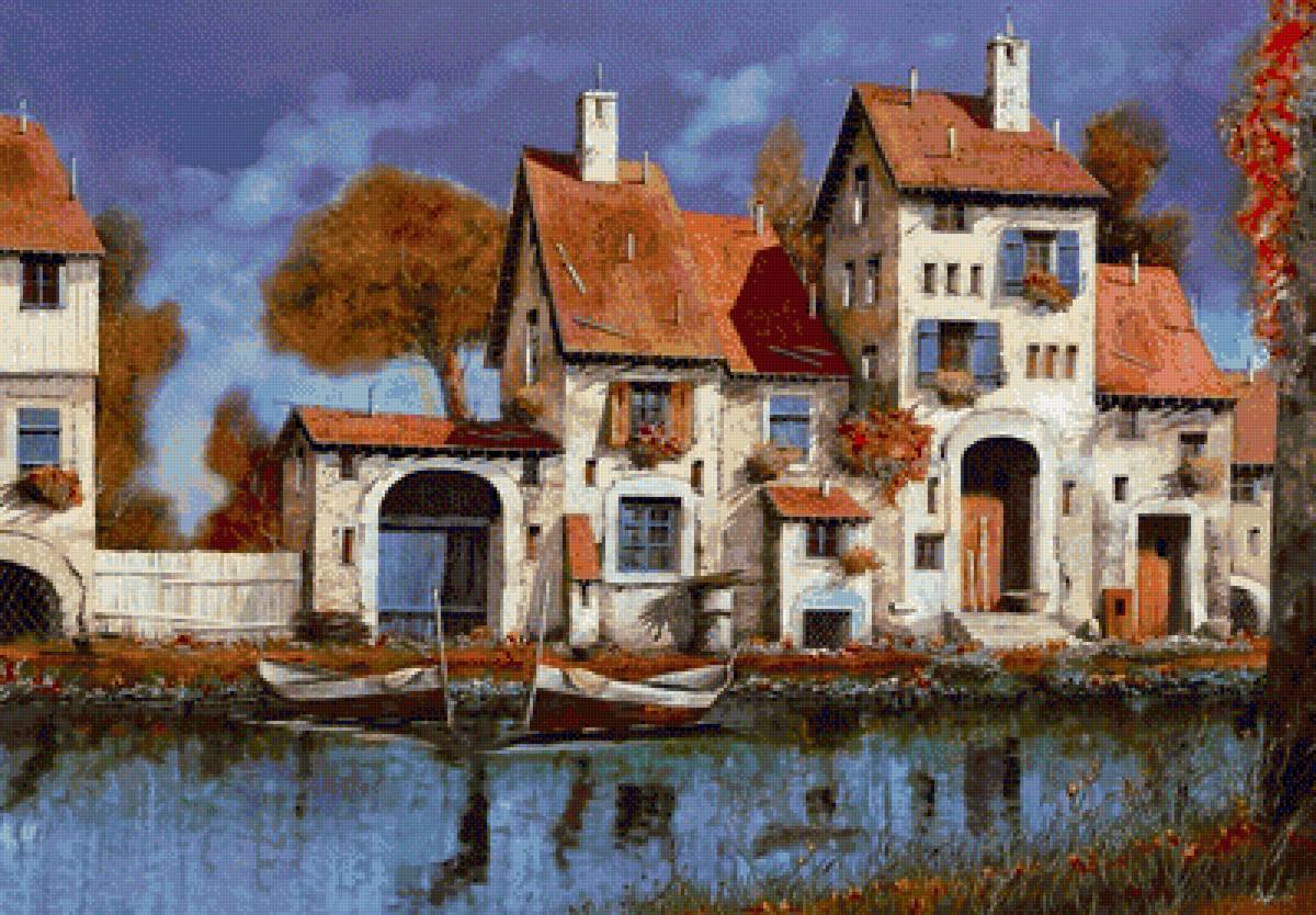 Дом на берегу озера - озеро, дом, пейзаж - предпросмотр