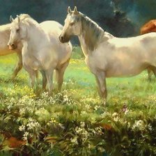 Схема вышивки «konie na polanie»