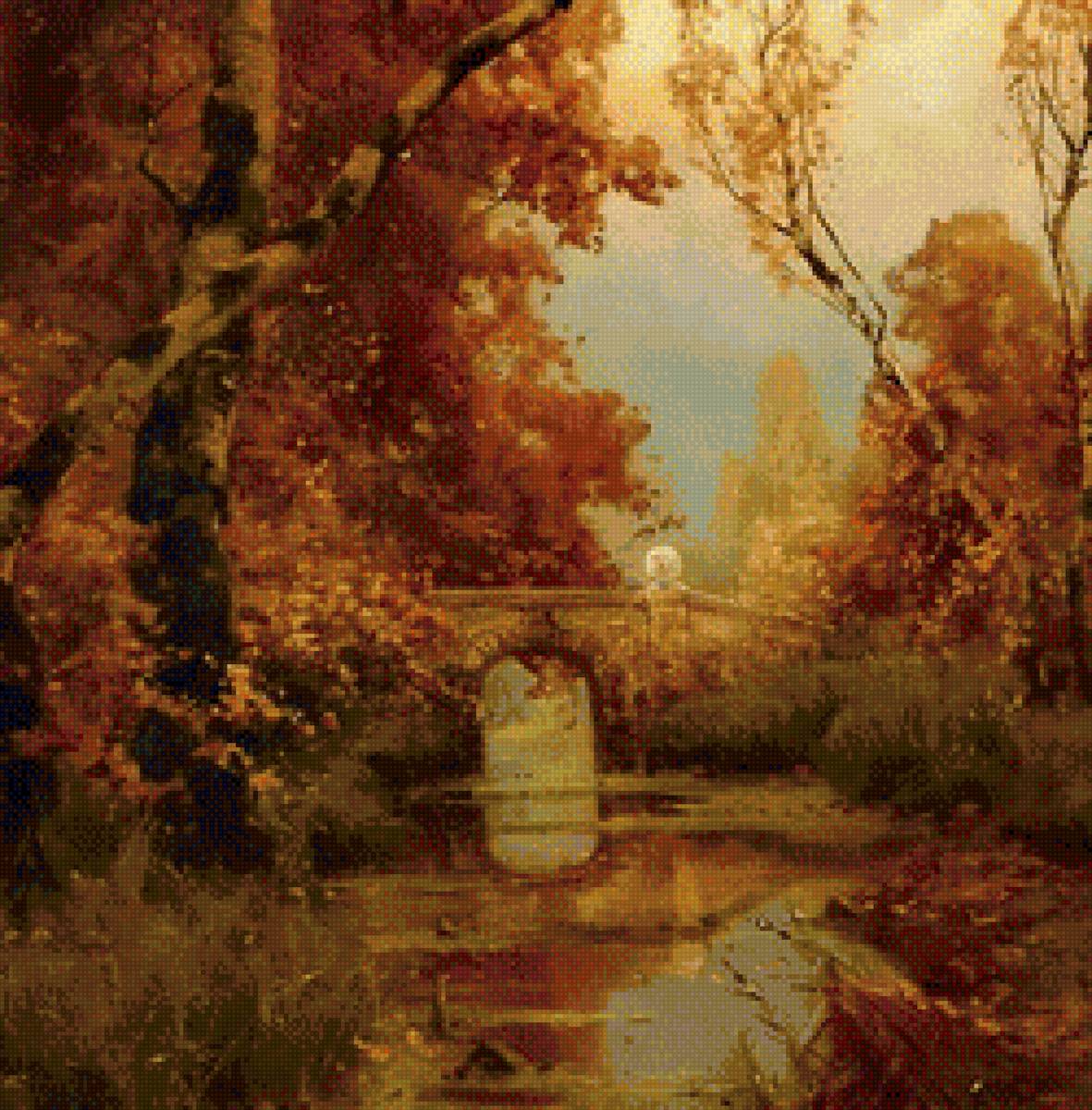 осень - лес, мост, осень - предпросмотр